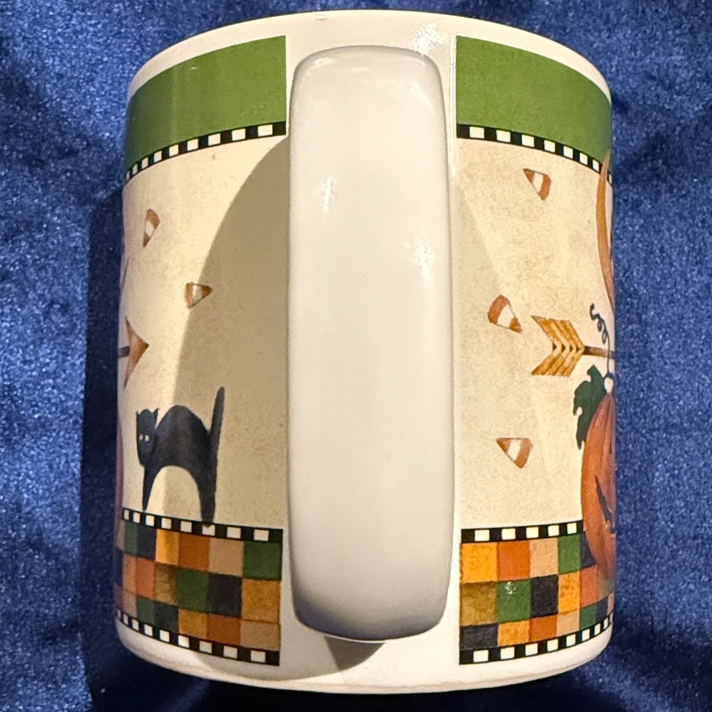Pair of Halloween Mugs by Debbie Mumm  Owl, Crescent Moon, Frankenstein Oneida - Picture 6 of 15